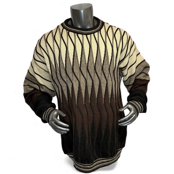 Bachrach Other - Bachrach Men's Cream and Brown Crewneck Sweater